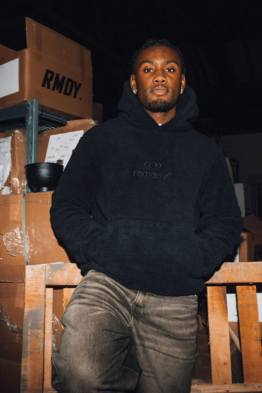 Black Remedy Sherpa Hoodie